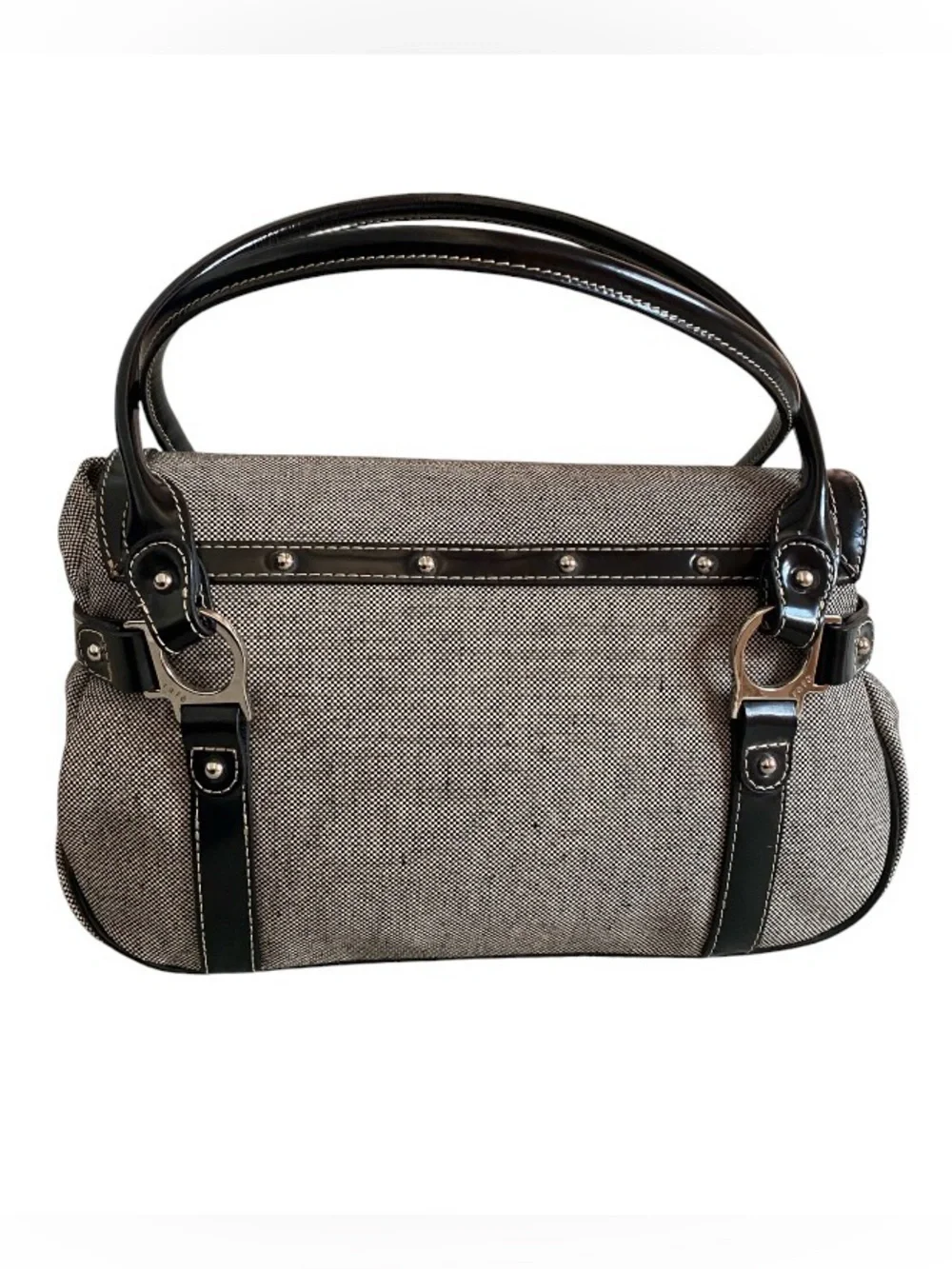 Rafē New York leather and canvas shoulder bag